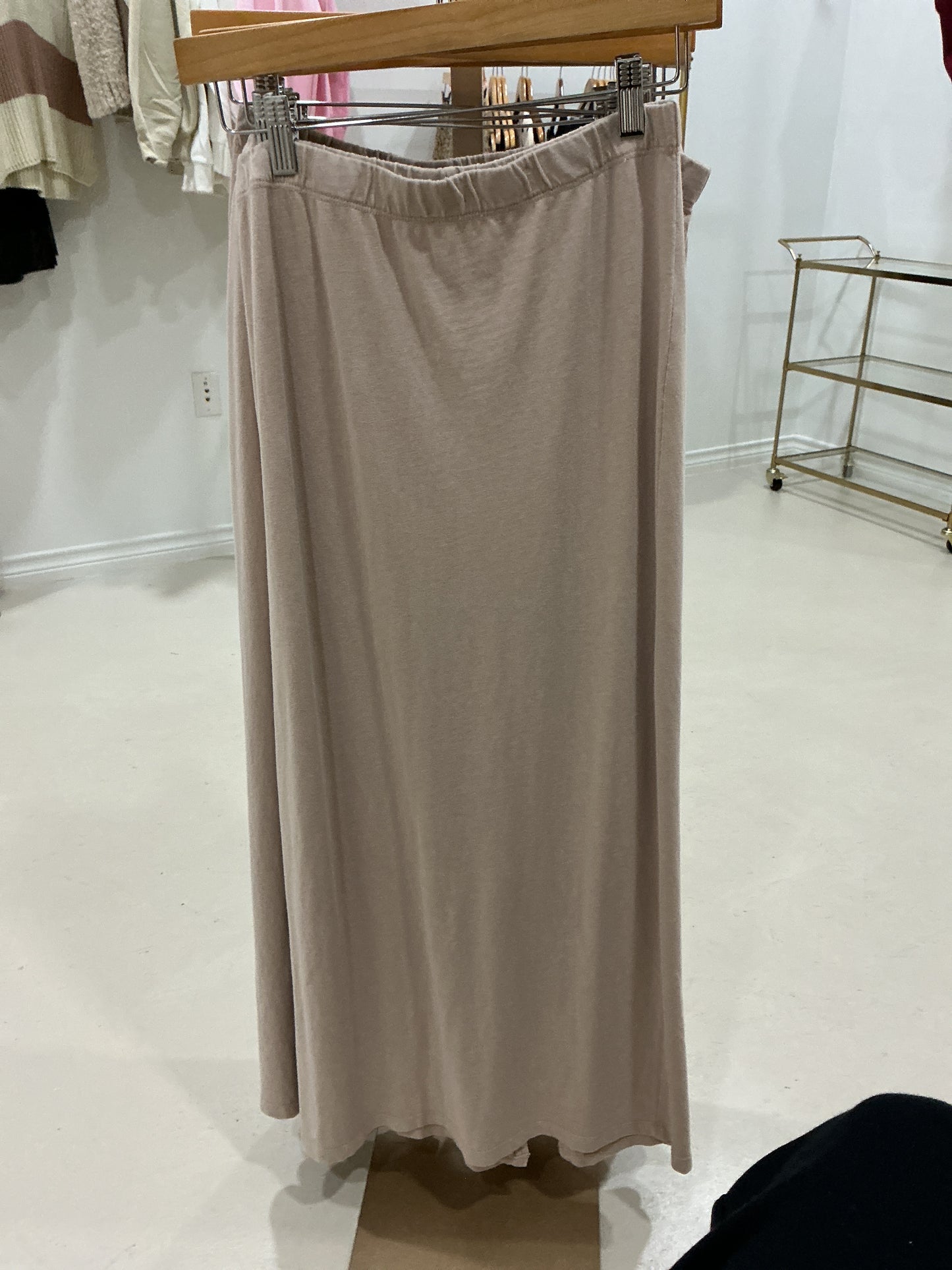 Tan knit long skirt