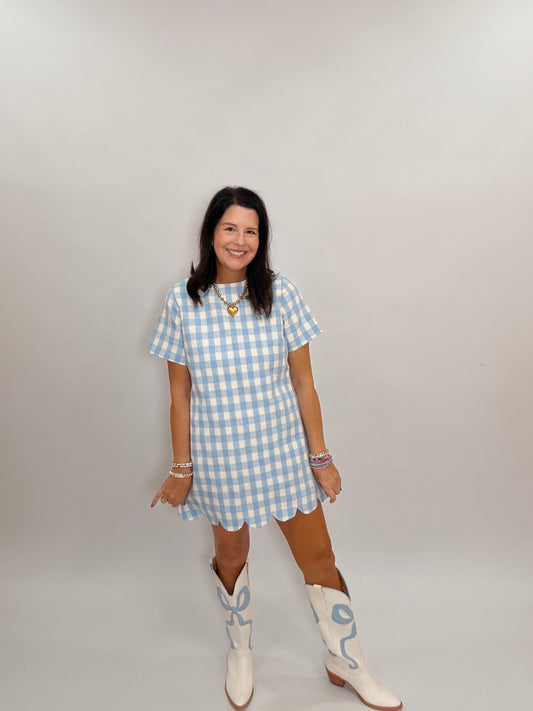 Gingham Blue Dress - LOL