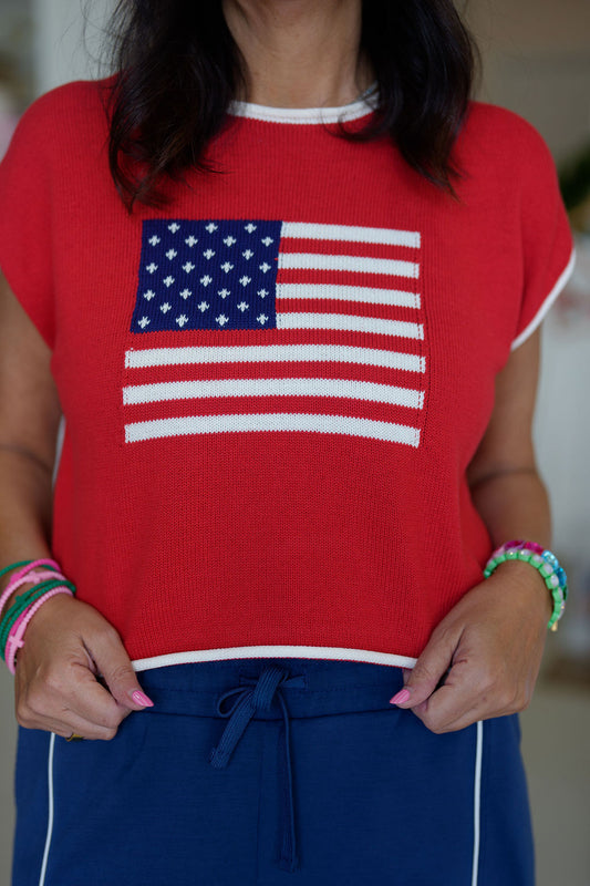 Flag Sleeveless Sweater