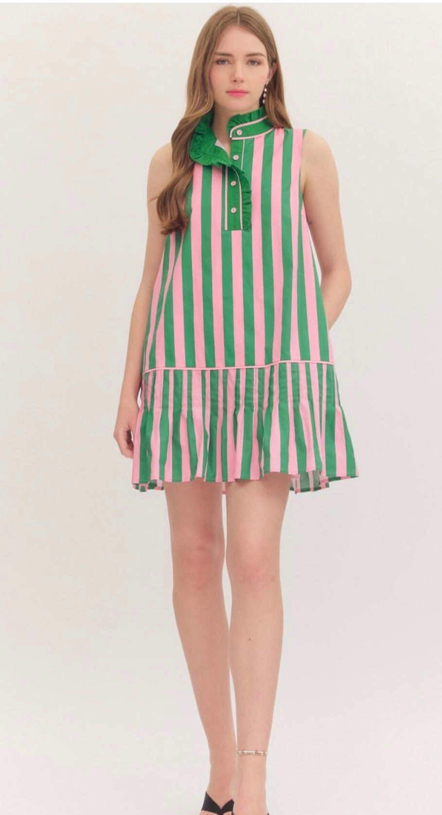 Pink and Green Stripe Dress