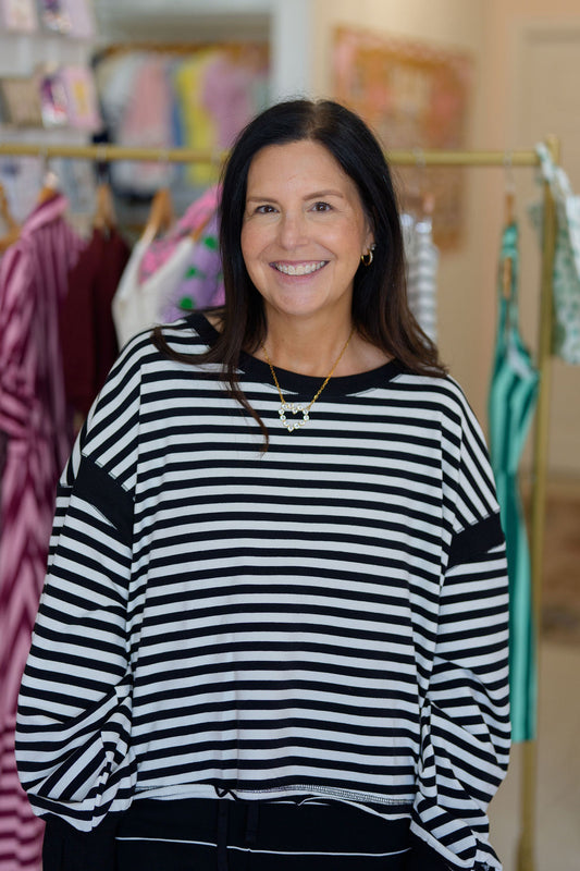 Striped Terry Open Back