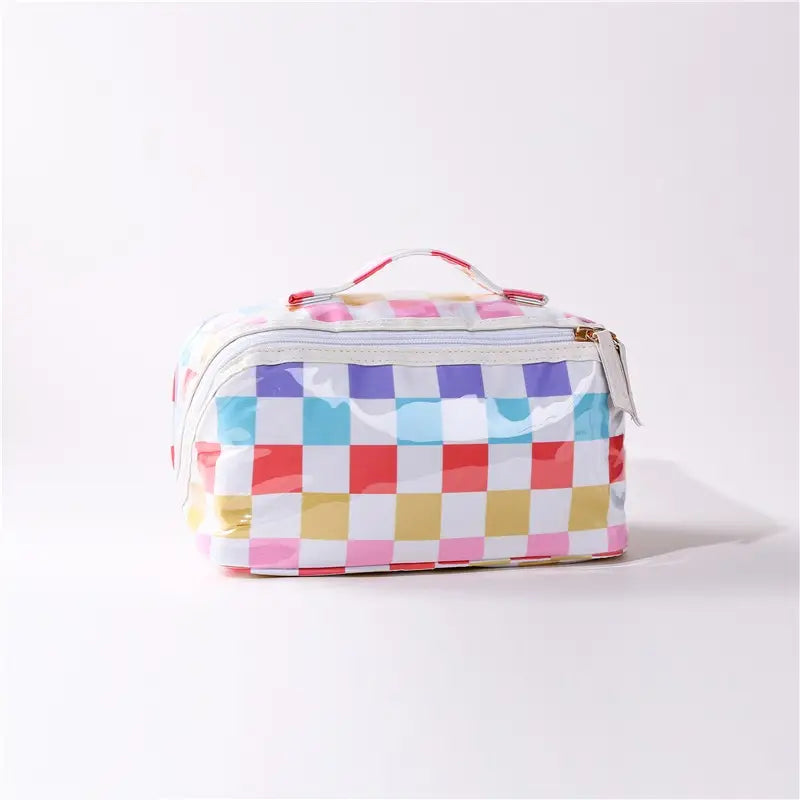 Checked Makeup Pouch