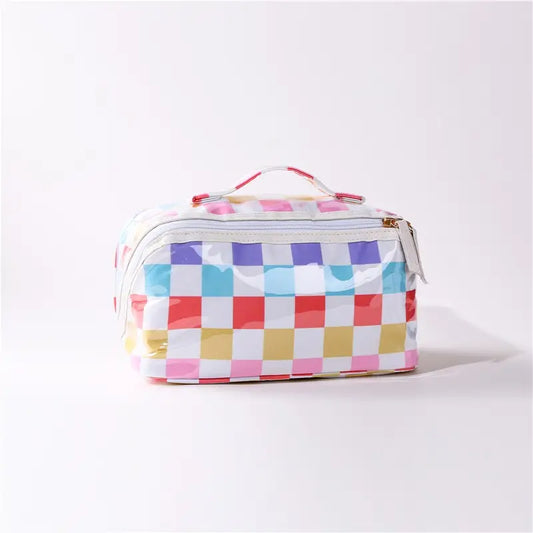 Checked Makeup Pouch