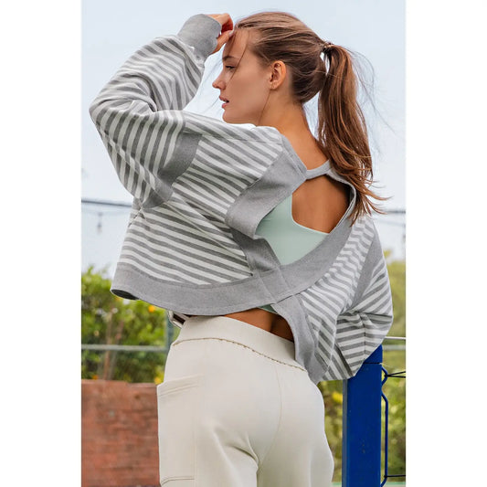 Striped Terry Open Back