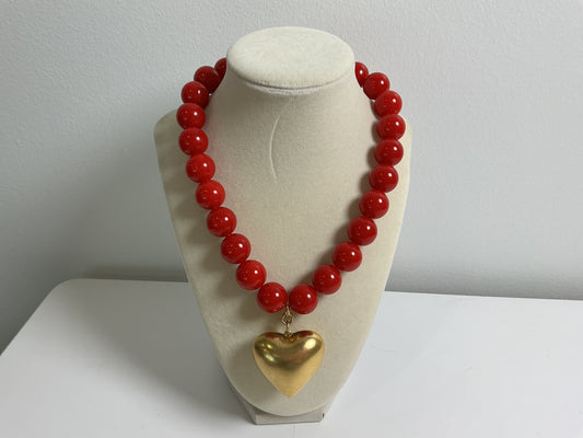Chunky Necklace with heart charm