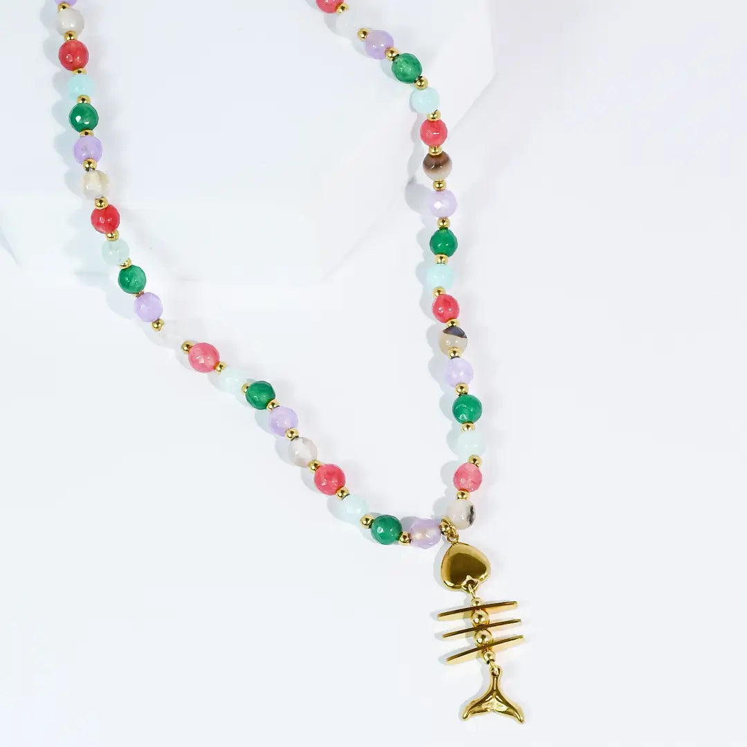 Caught One Beaded Necklace