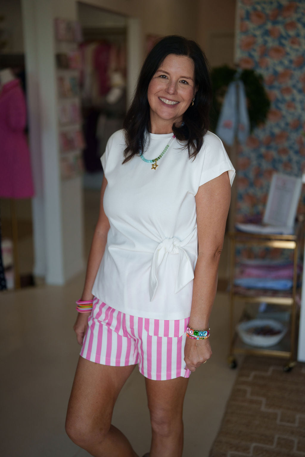 Pink Stripe Shorts