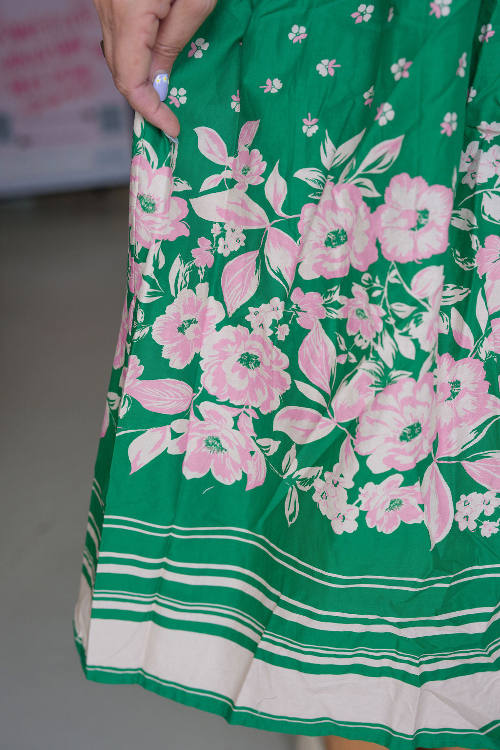 Green Floral Maxi Dress