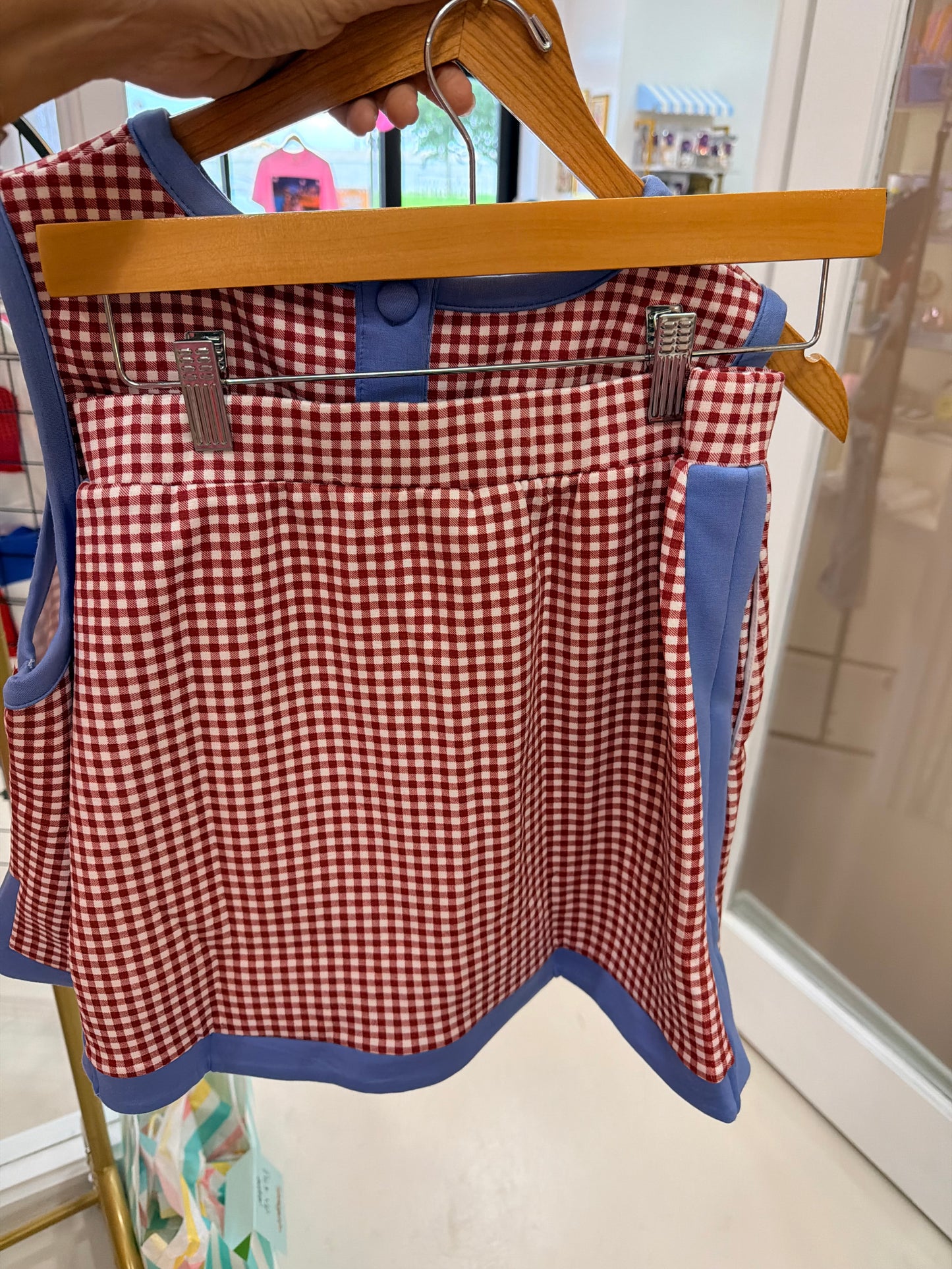 Red Gingham Skort Set