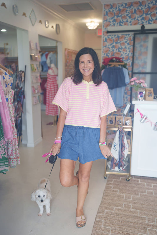 Denim Relaxed Boxer Shorts