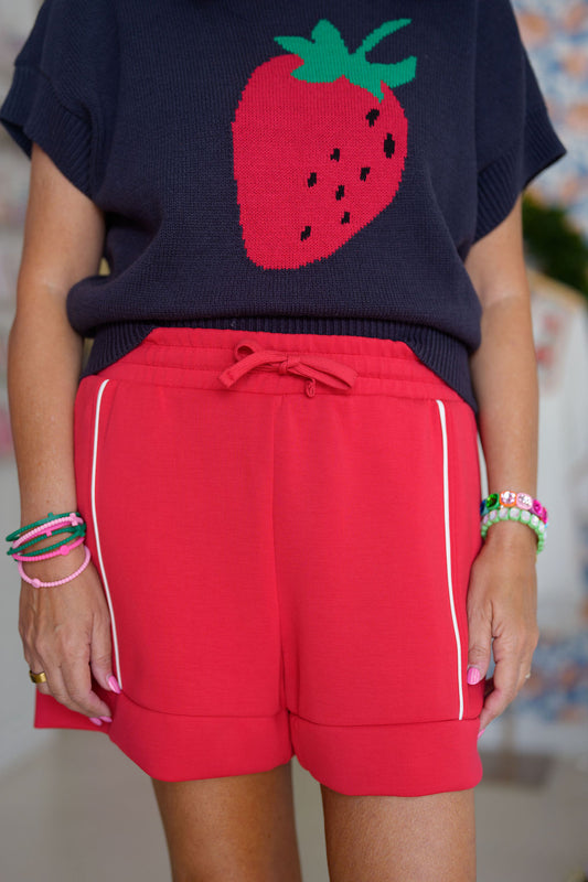 Red Piping Shorts