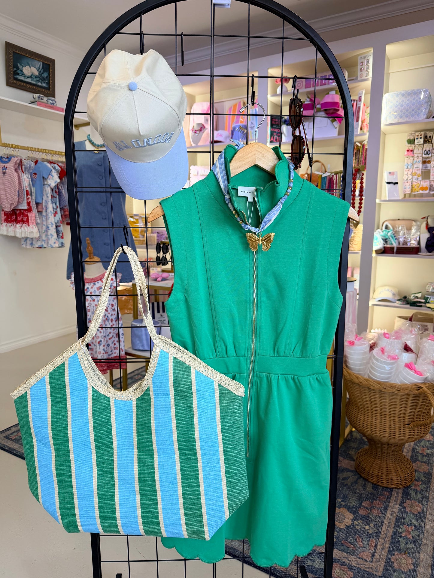 Green Scallop Athleisure Dress