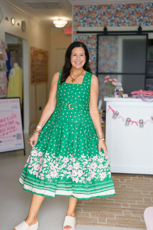 Green Floral Maxi Dress
