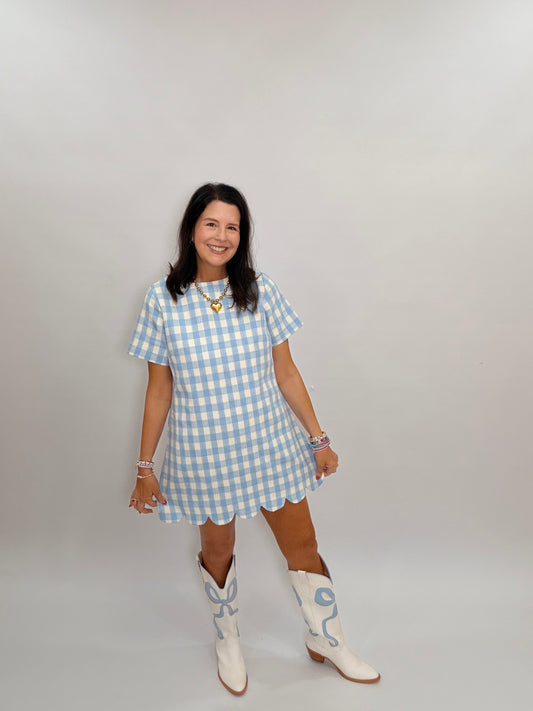 Gingham Blue Dress - LOL