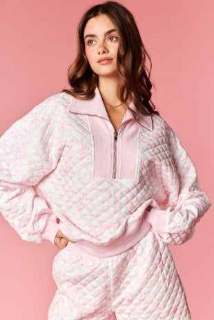 Pretty In Pink Quilted Set