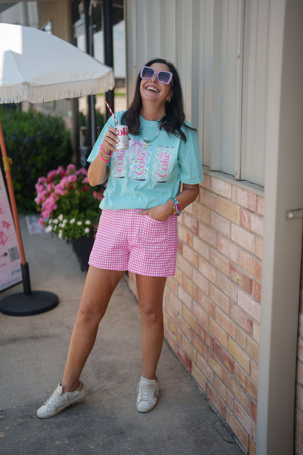 Pink Checkered Shorts