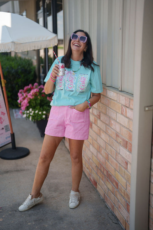 Pink Checkered Shorts