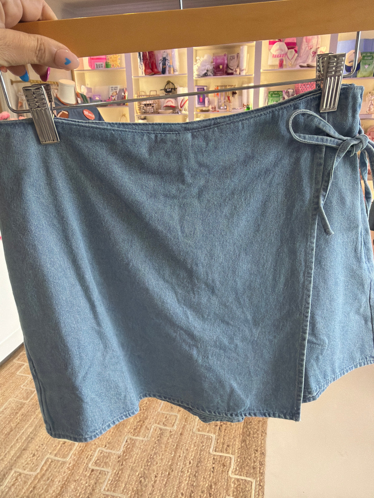 Denim Tie Skort