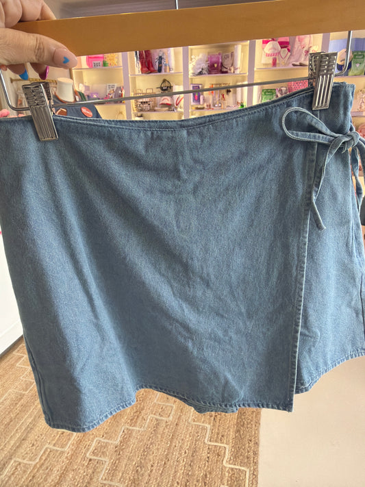 Denim Tie Skort
