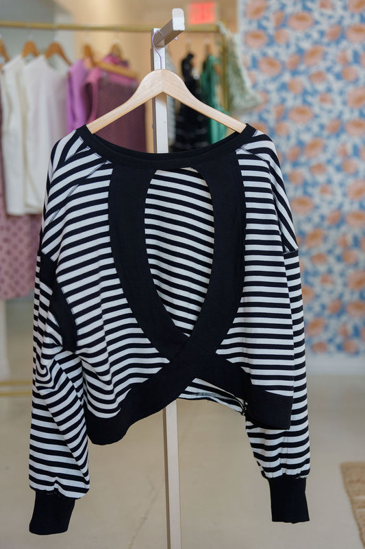 Striped Terry Open Back