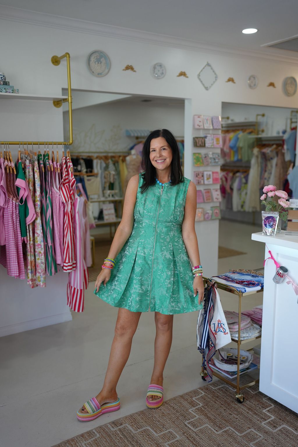 Green Jacquard Dress