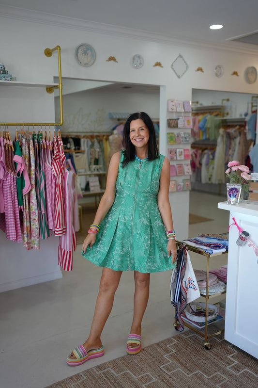 Green Jacquard Dress