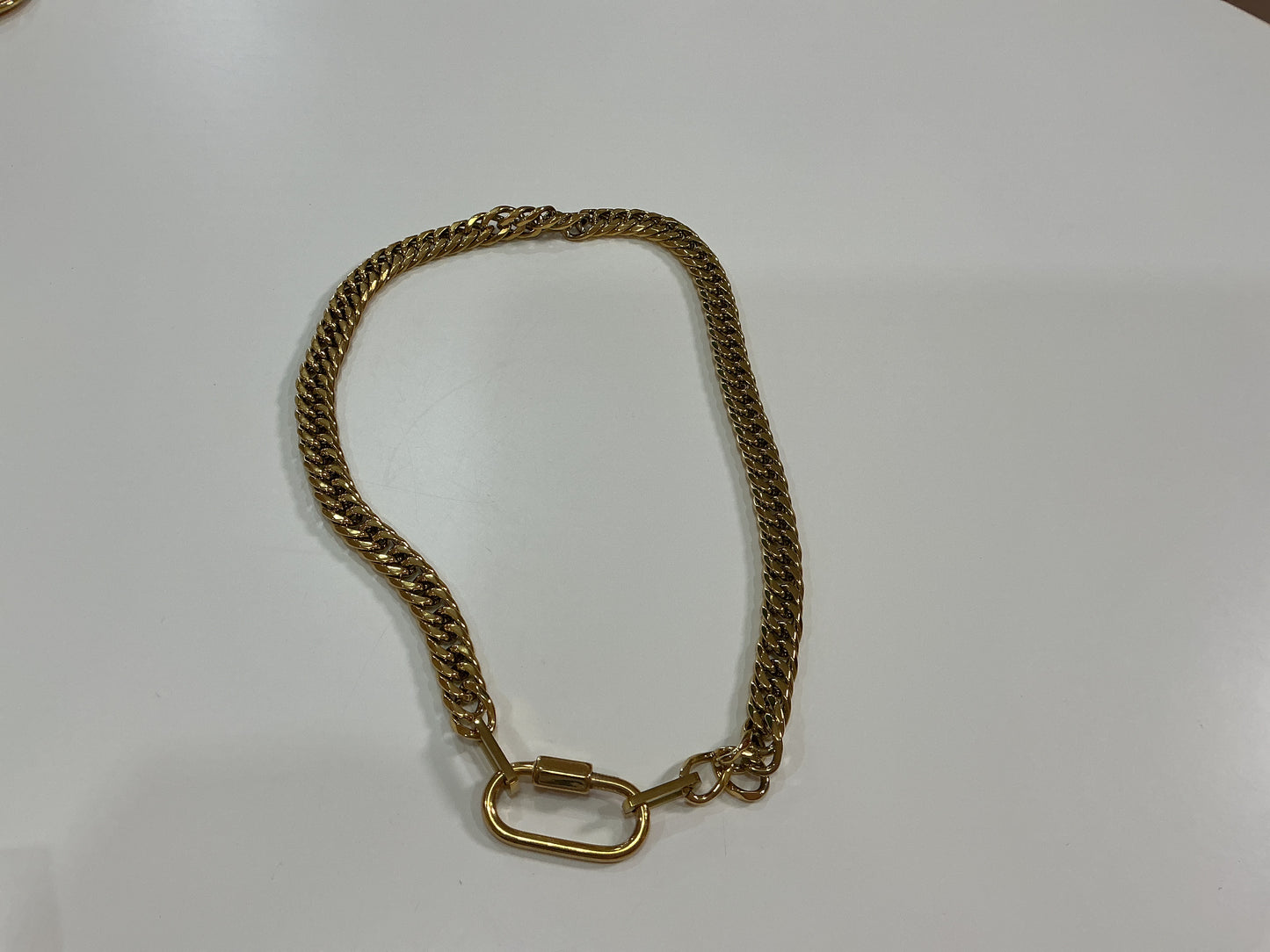 Gold Necklace with Charm Link