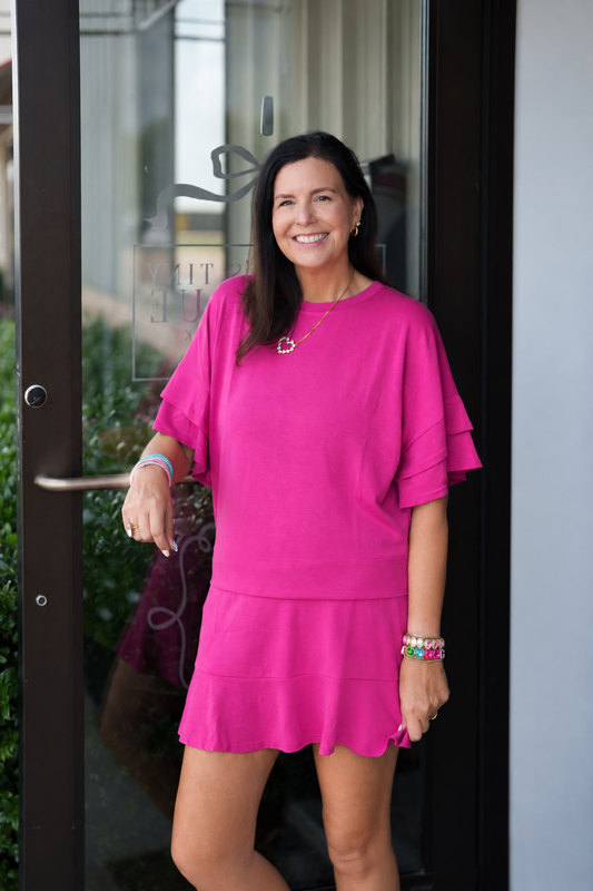 Fuchsia Scuba Skort Set