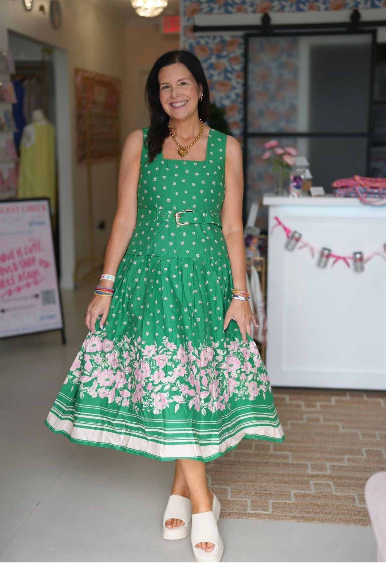 Green Floral Maxi Dress