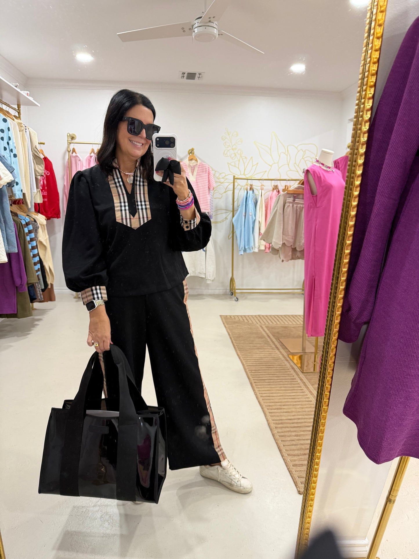 Black Athleisure Pant Set