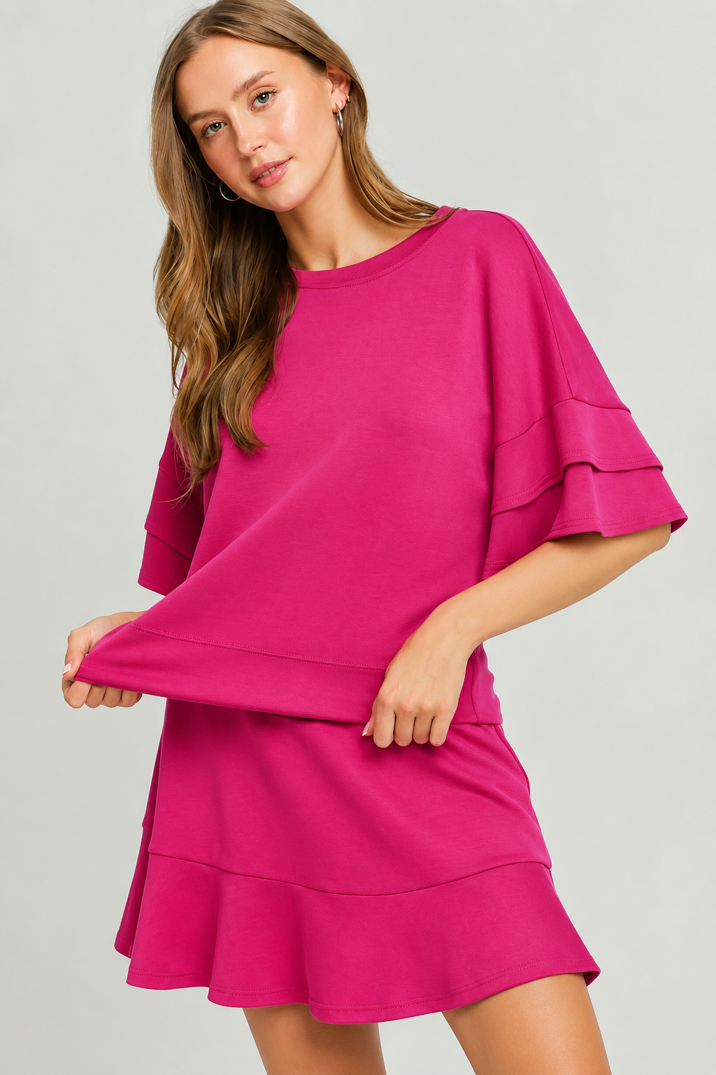 Fuchsia Scuba Skort Set