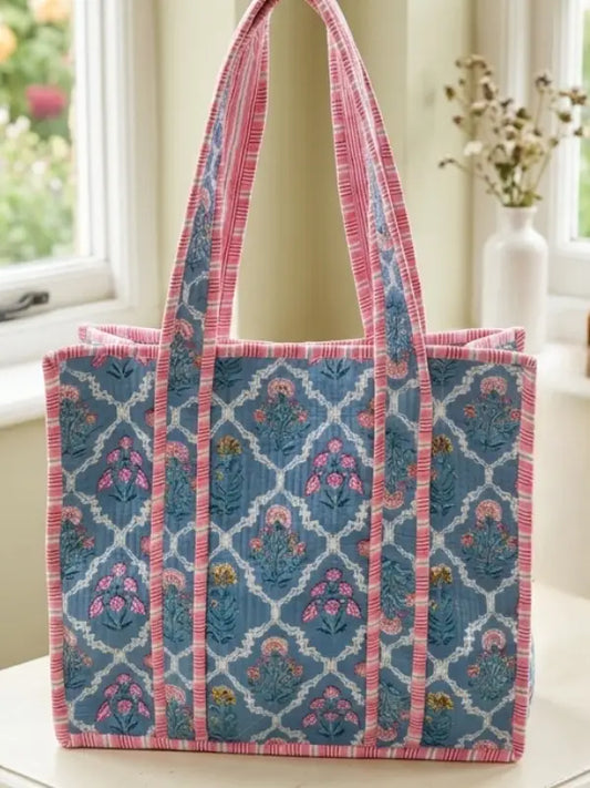 Cottagecore Blue Floral Tote bag